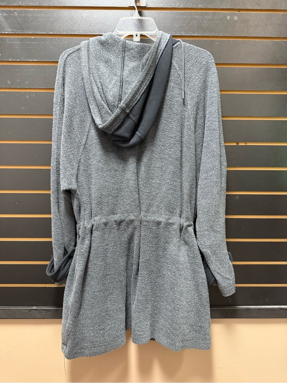 Free People Sadie Surplus Pullover Hoodie XS Charcoal Gray Fleece Tunic - Picture 6 of 6
